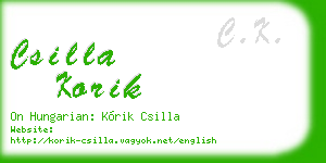 csilla korik business card
